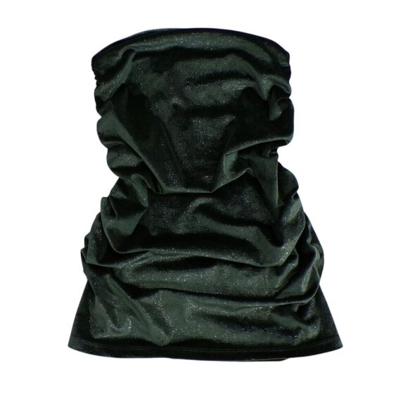 Susana Monaco Green Metallic Ruched Tube Top Womens Size L, NWT. - Picture 1 of 7